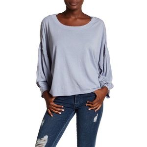 Free People Sugar Rush Dolman Sleeve Blouse Sky